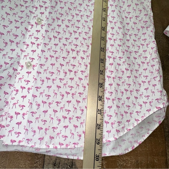 Bonobos Stretch Men's Pink Button Down Shirt Flamingo Print Slim Fit 33 16 1/2 - Picture 8 of 10